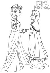 coloriage anna essaie de convaincre elsa de revenir